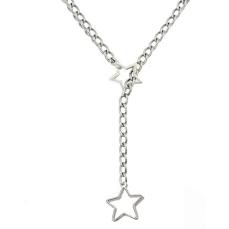 STAR O RING SLIP CHOKE CHAIN - SILVER