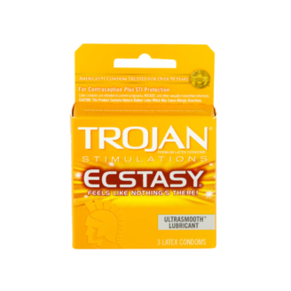 Trojan Ultra Ribbed Ecstacy Condoms 3 pk