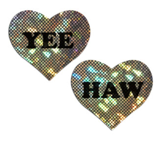 YEE HAW' Black on Gold Glitter Heart
